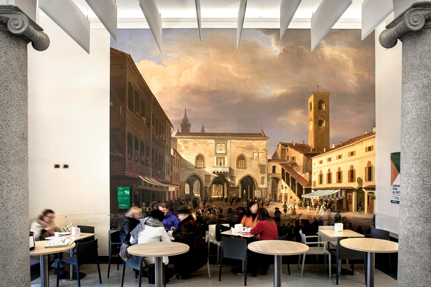 La Veduta della Piazza Grande di Bergamo di Costantino Rosa, Bar dell'Humanitas Gavazzani, 2018