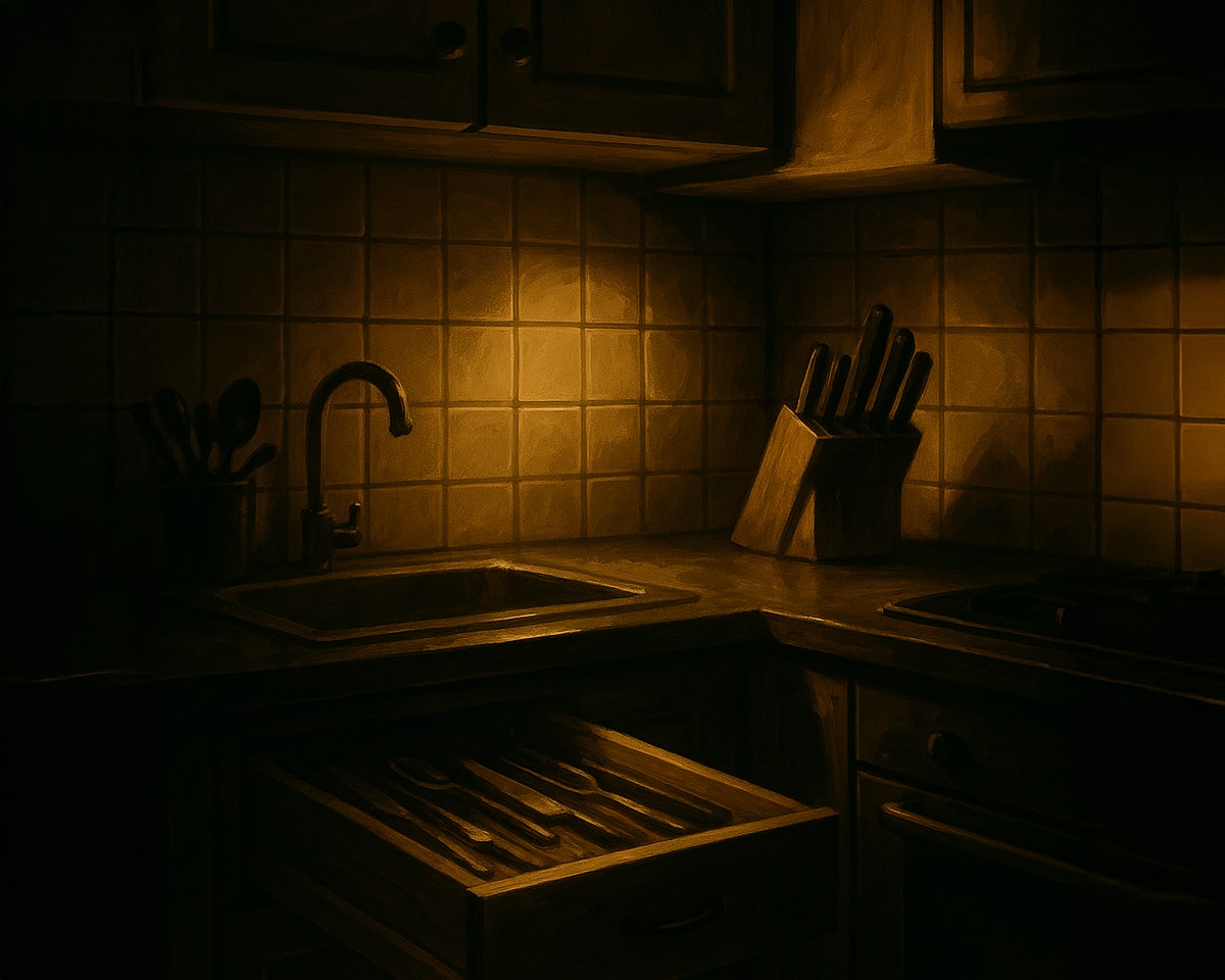 Cucina di Matteo Chigorno,  immagine creata con intelligenza artificiale