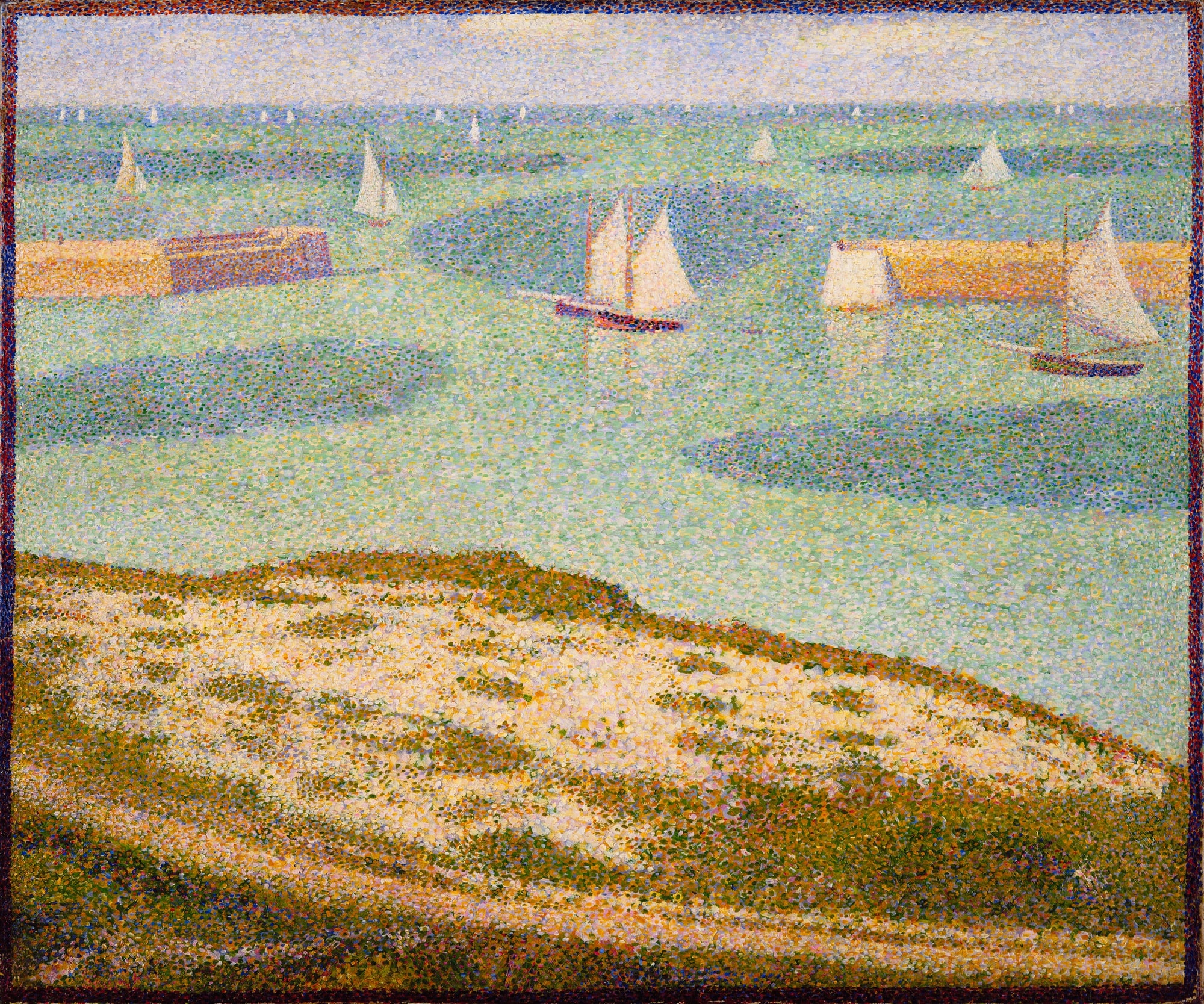 Georges-Pierre Seurat. Port-en-Bessin, Entrance to the Harbor. 1888. Oil on canvas. 21 5/8 x 25 5/8″ (54.9 x 65.1 cm). The Museum of Modern Art, New York. Lillie P. Bliss Collection, 1934.