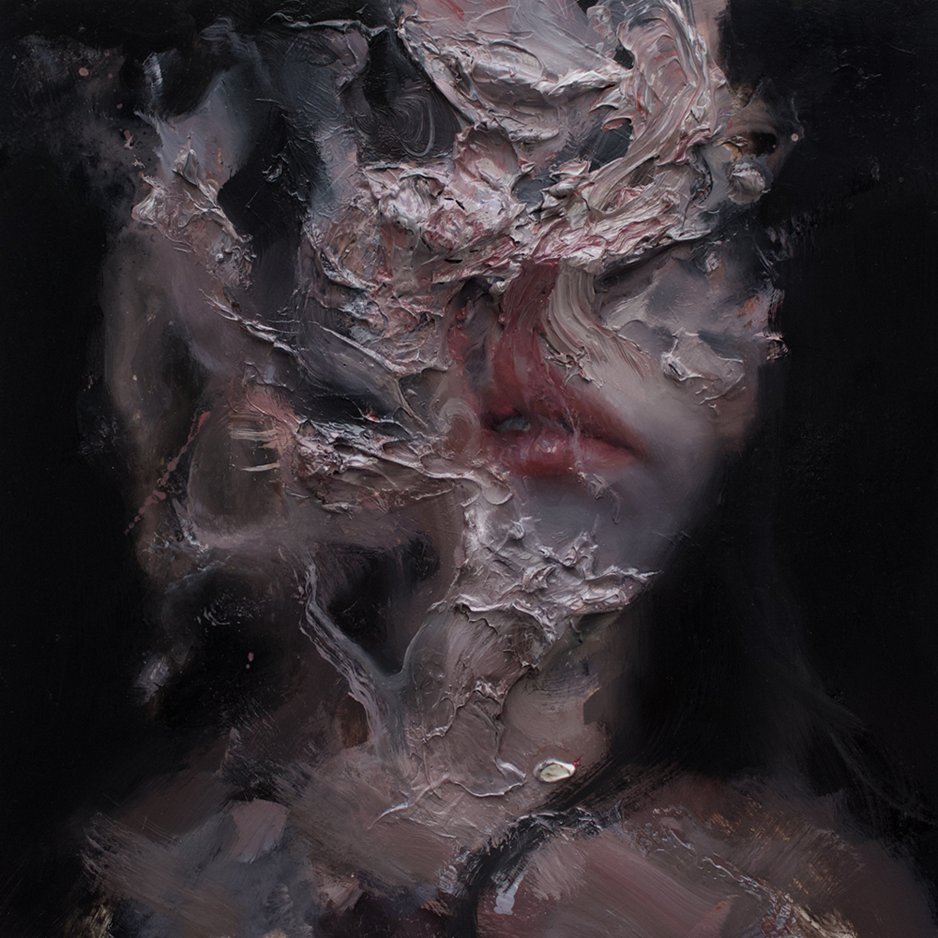 Henrik Uldalen, Rift , 2016-2021, Oil on wood, 30 x 30 cm, Courtesy of JD Malat Gallery