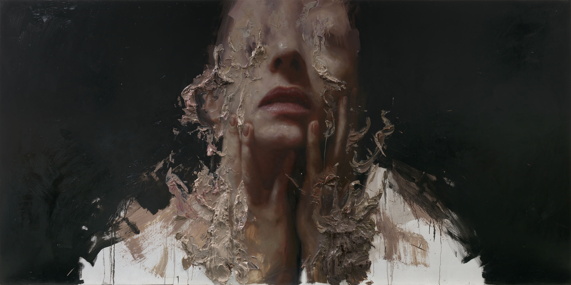 Henrik Uldalen, Exhale, Oil on Wood, 150 x 300 cm, 2018, Courtesy of JD Malat Gallery