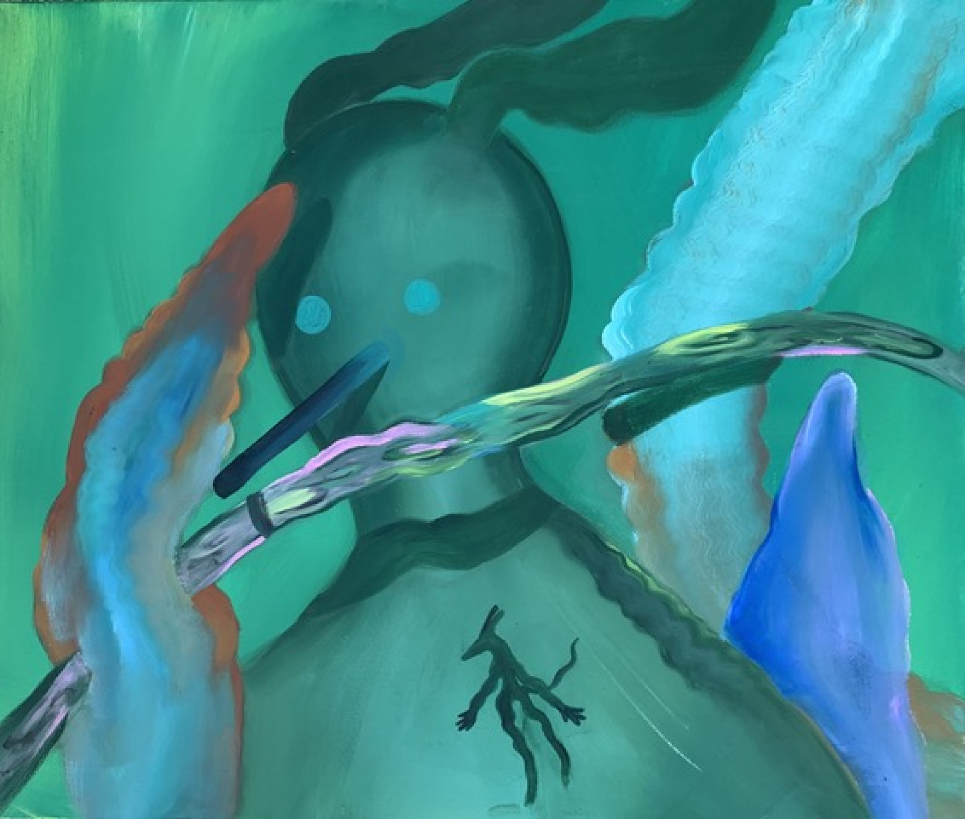 Elias Vitrano, Ombra segreta, 2024, olio su tela, 60x70 cm