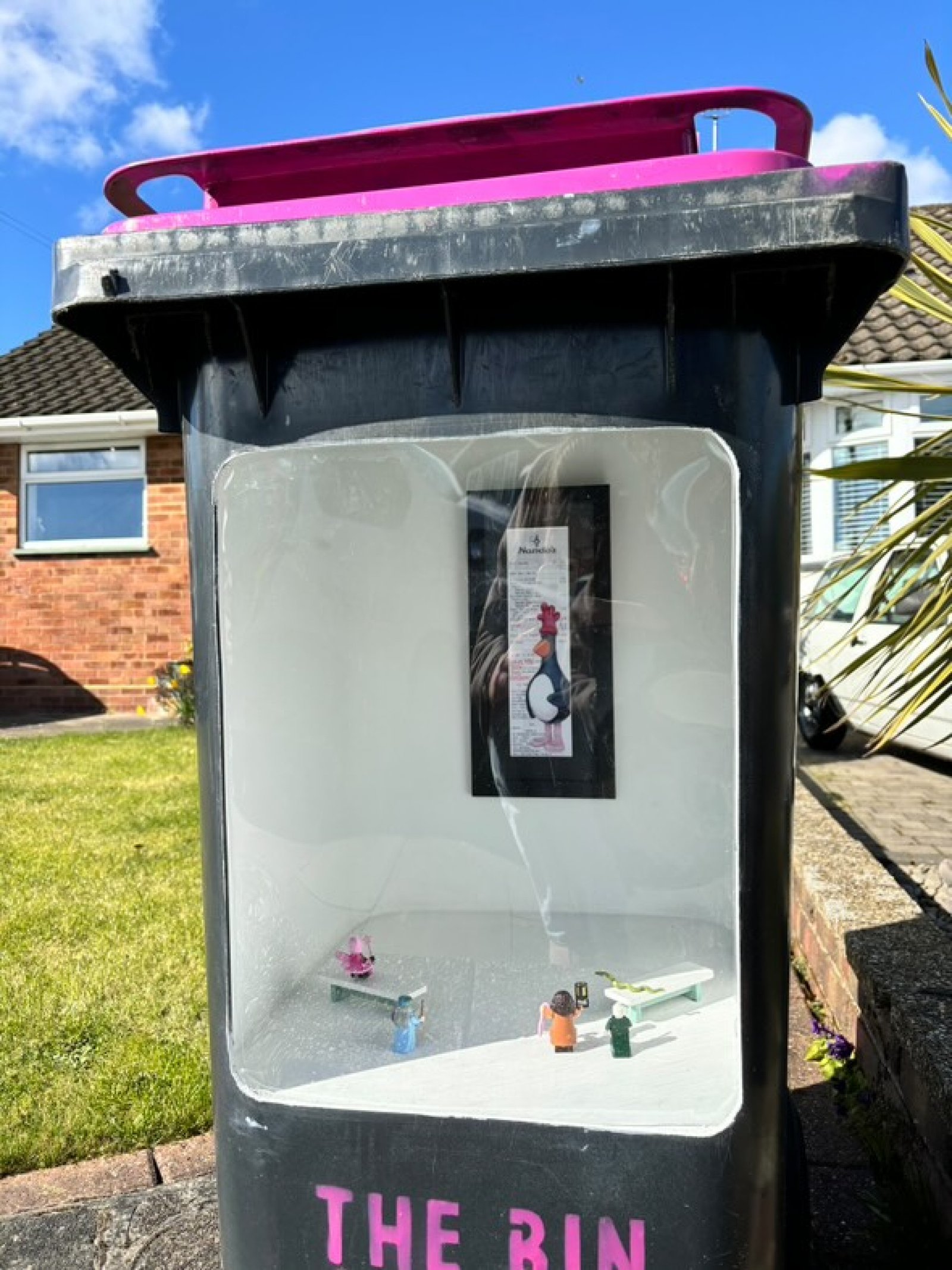 Beth Evans, Wheelie Bin Gallery outside her home in Essex, England